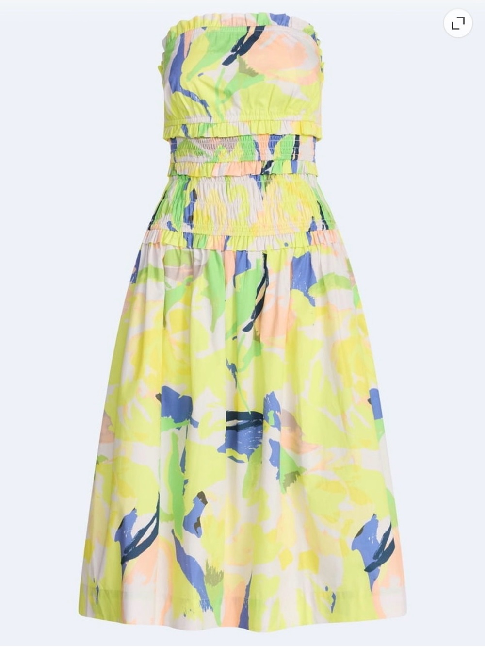 NWT Strapless Tiered Cotton Midi Dress